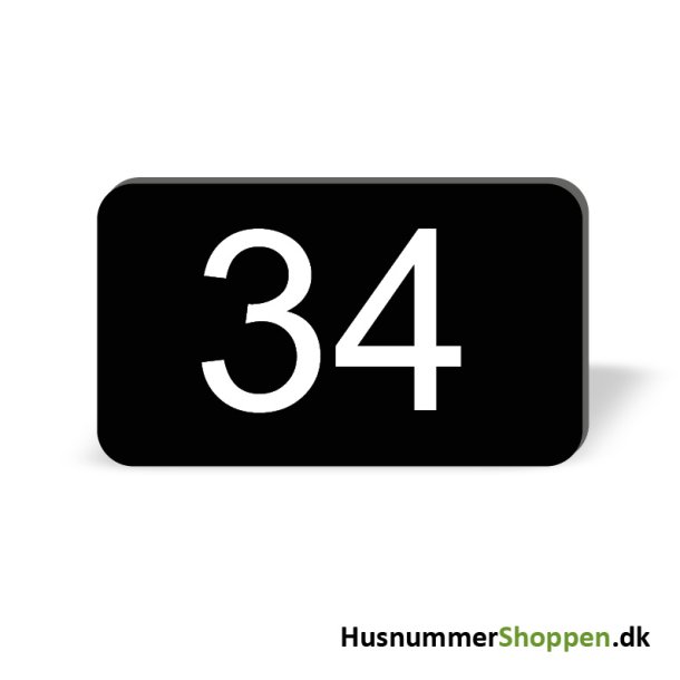 Husnummer skilte 12x7 cm, sorte