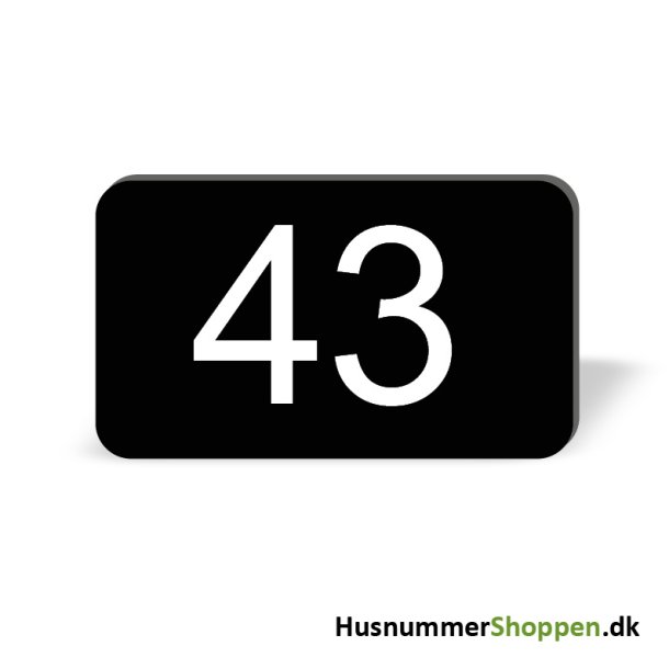 Husnummer skilte 12x7 cm, sorte
