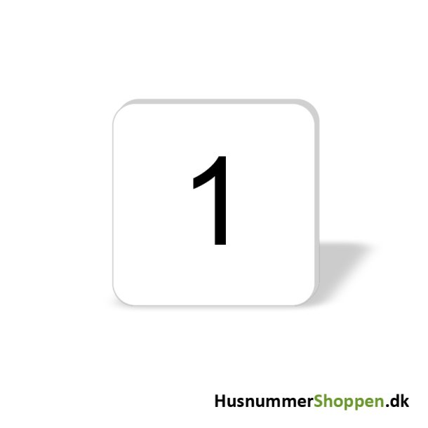 Husnummer skilte 8x8 cm, hvide