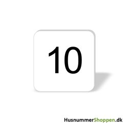 Husnummer skilte 8x8 cm, hvide