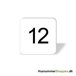 Husnummer skilte 8x8 cm, hvide