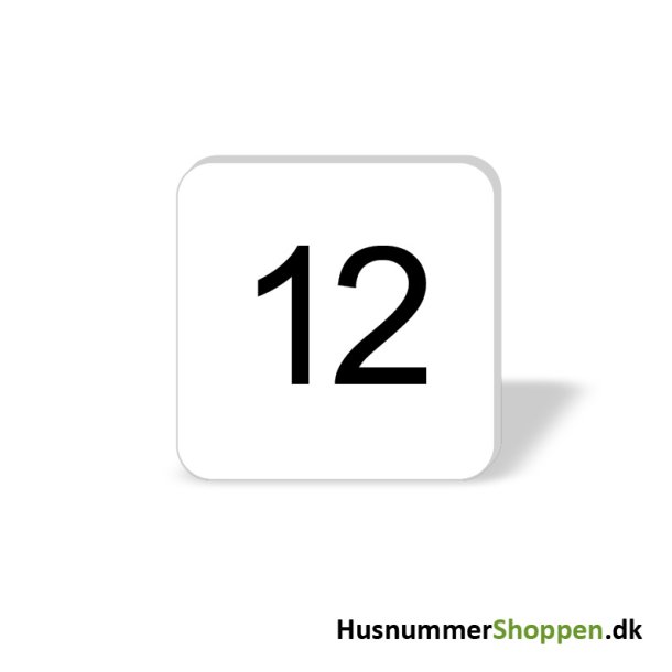 Husnummer skilte 8x8 cm, hvide
