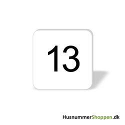 Husnummer skilte 8x8 cm, hvide