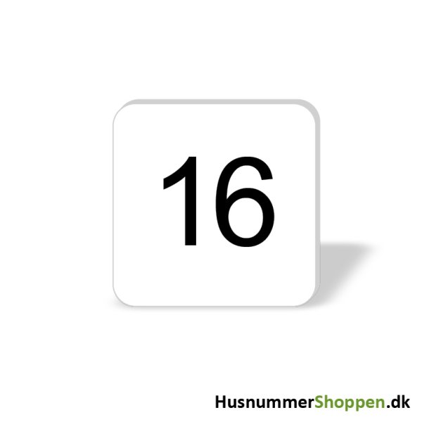 Husnummer skilte 8x8 cm, hvide