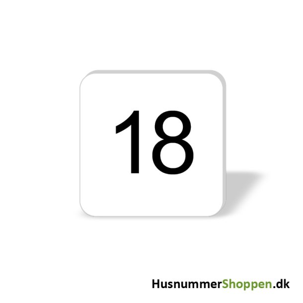 Husnummer skilte 8x8 cm, hvide