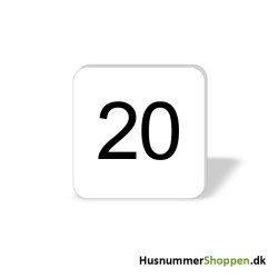 Husnummer skilte 8x8 cm, hvide