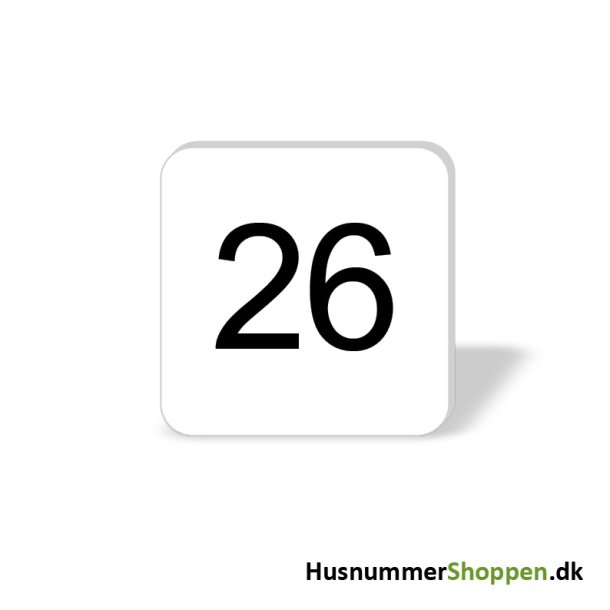 Husnummer skilte 8x8 cm, hvide
