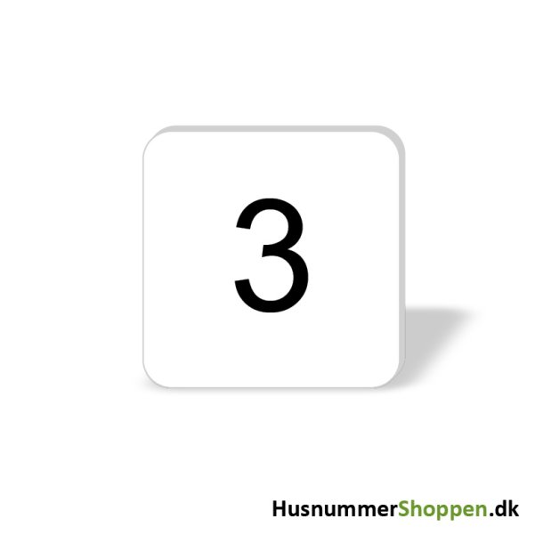 Husnummer skilte 8x8 cm, hvide