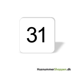 Husnummer skilte 8x8 cm, hvide