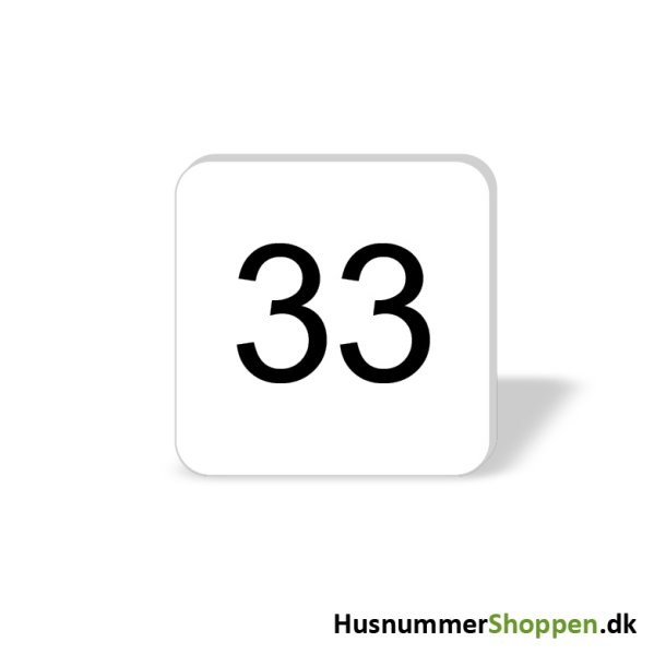 Husnummer skilte 8x8 cm, hvide