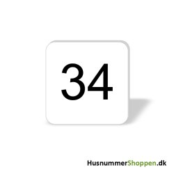 Husnummer skilte 8x8 cm, hvide