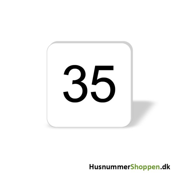 Husnummer skilte 8x8 cm, hvide