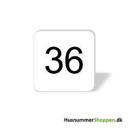 Husnummer skilte 8x8 cm, hvide