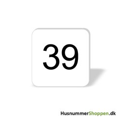 Husnummer skilte 8x8 cm, hvide