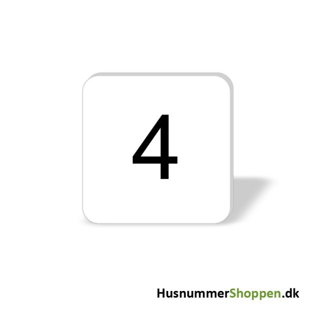 Husnummer skilte 8x8 cm, hvide