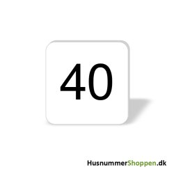 Husnummer skilte 8x8 cm, hvide