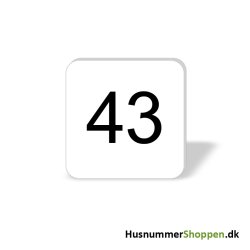 Husnummer skilte 8x8 cm, hvide