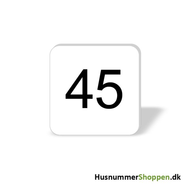 Husnummer skilte 8x8 cm, hvide