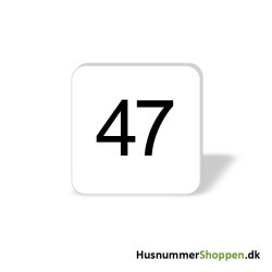 Husnummer skilte 8x8 cm, hvide