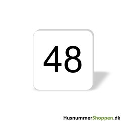 Husnummer skilte 8x8 cm, hvide