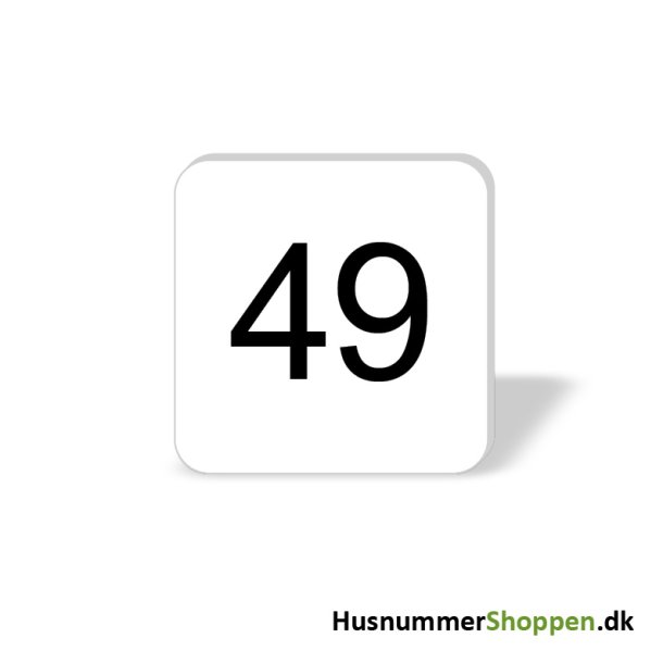 Husnummer skilte 8x8 cm, hvide