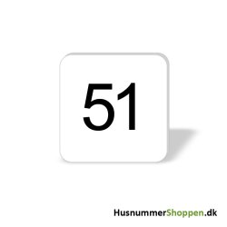 Husnummer skilte 8x8 cm, hvide