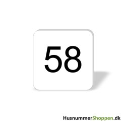 Husnummer skilte 8x8 cm, hvide