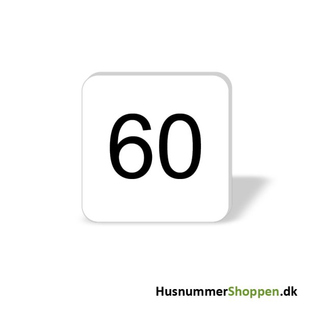 Husnummer skilte 8x8 cm, hvide