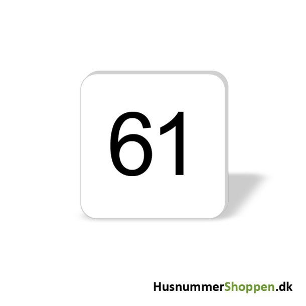 Husnummer skilte 8x8 cm, hvide