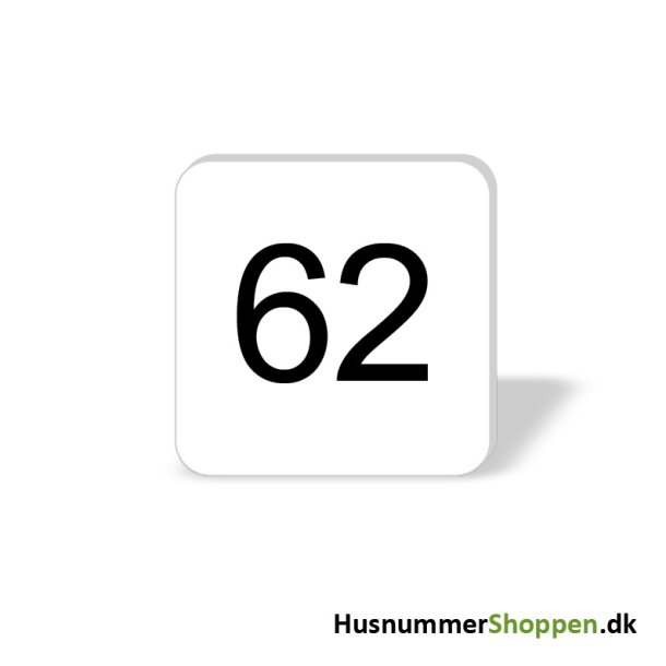 Husnummer skilte 8x8 cm, hvide