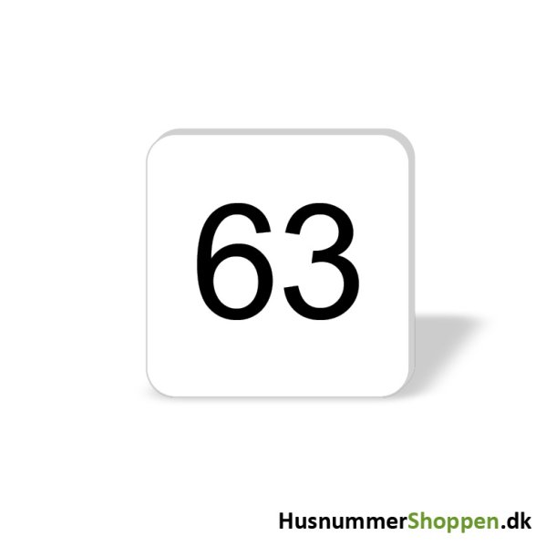 Husnummer skilte 8x8 cm, hvide