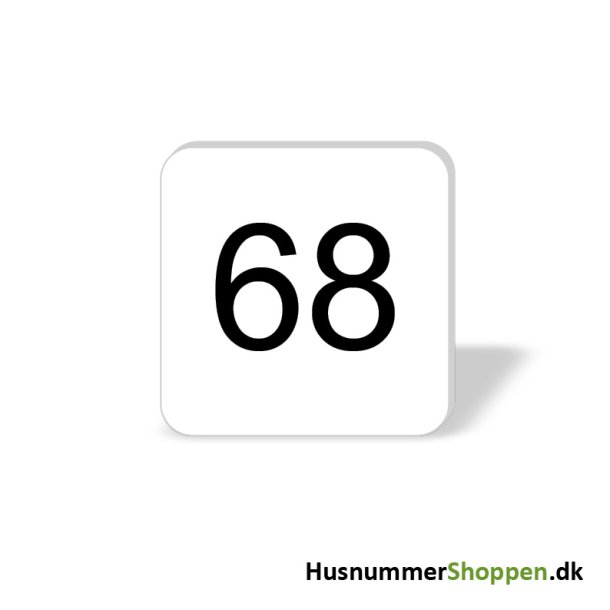 Husnummer skilte 8x8 cm, hvide