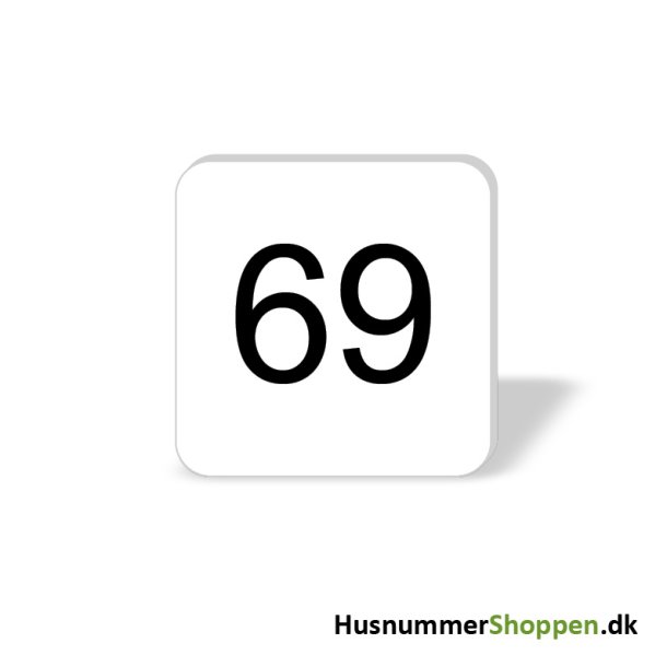 Husnummer skilte 8x8 cm, hvide