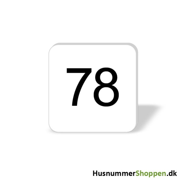Husnummer skilte 8x8 cm, hvide