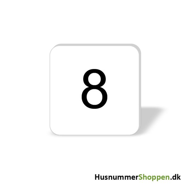 Husnummer skilte 8x8 cm, hvide