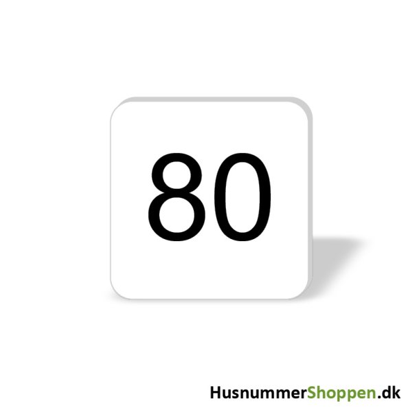 Husnummer skilte 8x8 cm, hvide