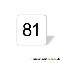 Husnummer skilte 8x8 cm, hvide