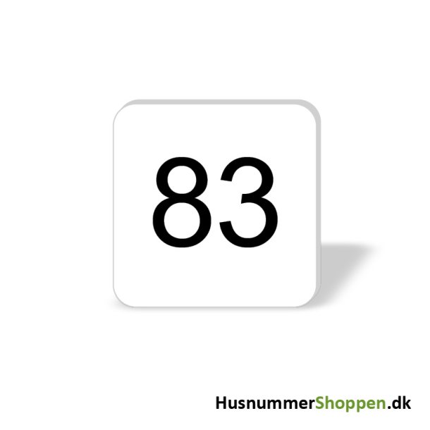Husnummer skilte 8x8 cm, hvide