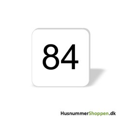 Husnummer skilte 8x8 cm, hvide