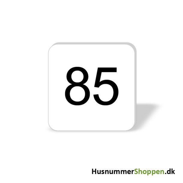 Husnummer skilte 8x8 cm, hvide