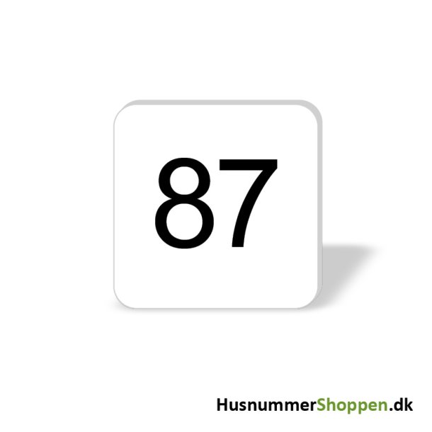 Husnummer skilte 8x8 cm, hvide