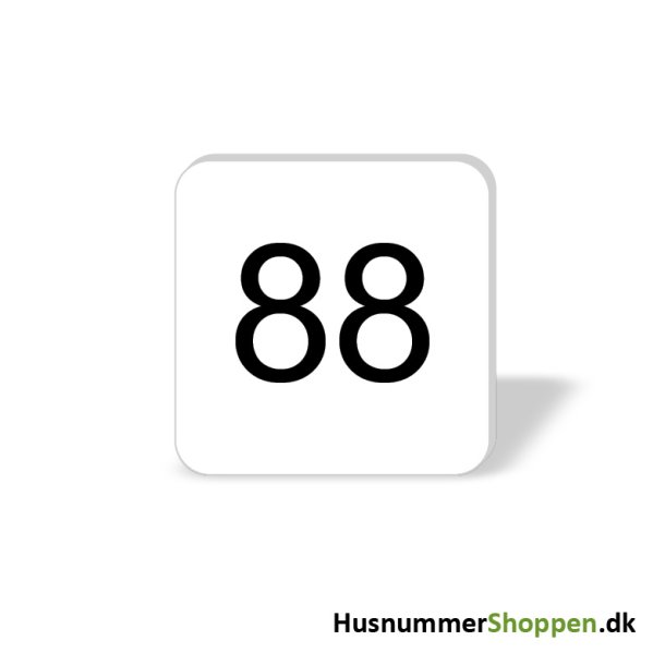 Husnummer skilte 8x8 cm, hvide