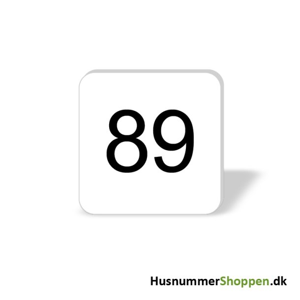 Husnummer skilte 8x8 cm, hvide