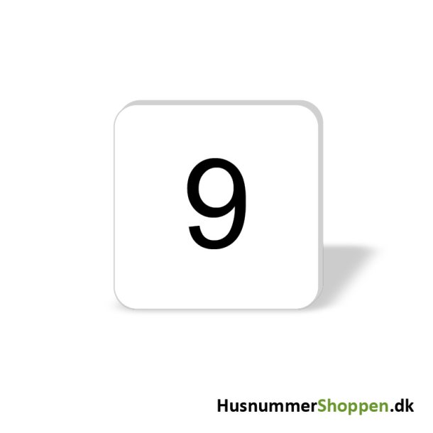 Husnummer skilte 8x8 cm, hvide