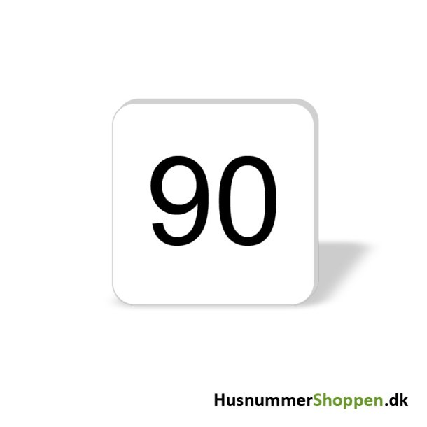 Husnummer skilte 8x8 cm, hvide