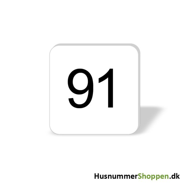 Husnummer skilte 8x8 cm, hvide
