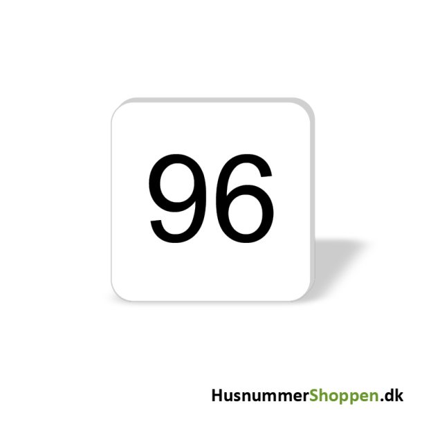Husnummer skilte 8x8 cm, hvide