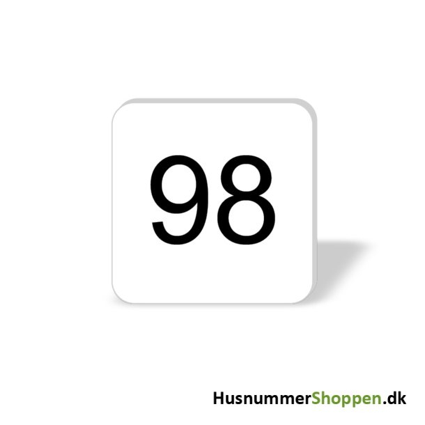 Husnummer skilte 8x8 cm, hvide