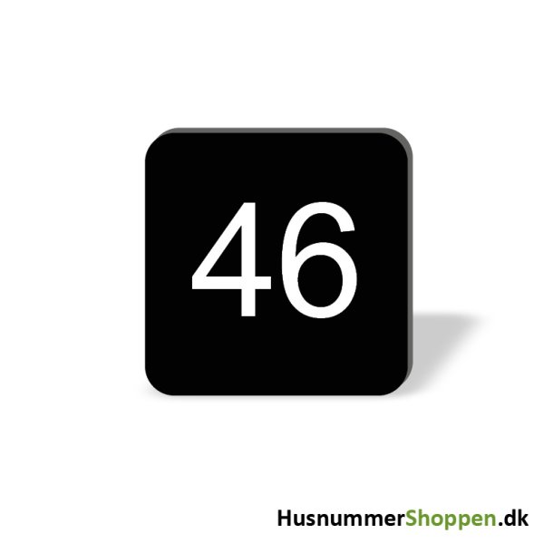 Husnummer skilte 8x8 cm, sorte