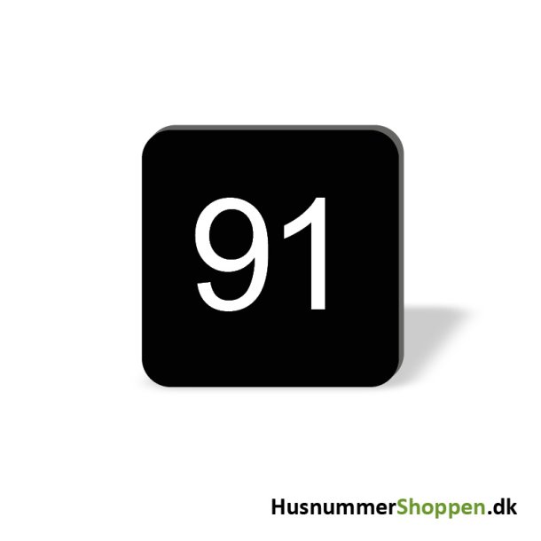 Husnummer skilte 8x8 cm, sorte